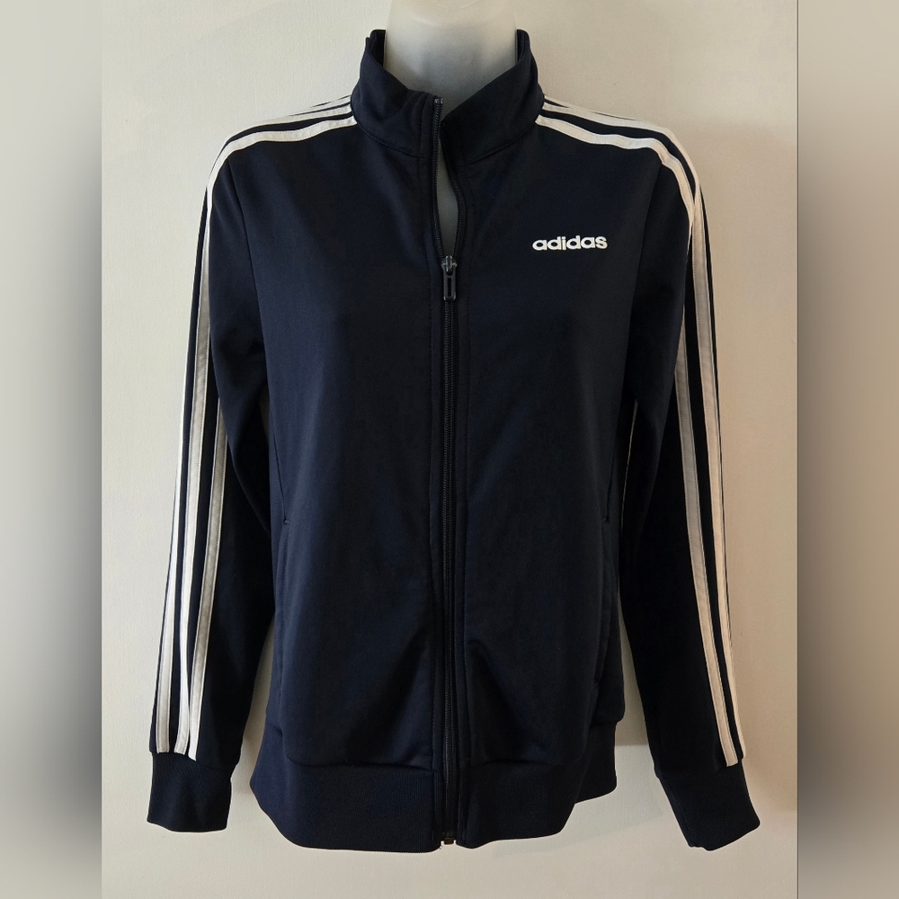 Womens Adidas Active Wear Jacket Sz XS Navy Blue Lightweight Euc